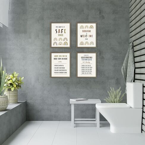 TSUYAWU لوحات فنية جدارية ملهمة للفصول الدراسية، ملصقات تنوع قوس قزح للفصول الدراسية، ملصقات للمعلمين للفصول الدراسية الابتدائية، مجموعة من 4 ملصقات للصحة العقلية لعلم النفس المدرسي in Kuwait