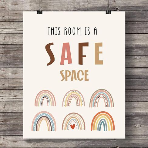 TSUYAWU لوحات فنية جدارية ملهمة للفصول الدراسية، ملصقات تنوع قوس قزح للفصول الدراسية، ملصقات للمعلمين للفصول الدراسية الابتدائية، مجموعة من 4 ملصقات للصحة العقلية لعلم النفس المدرسي in Kuwait