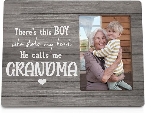 Grandma Picture Frames, Grandson Gifts from Grandma 8x10 Photo Frame,Mothers Day Gifts for Grandma from Grandson,This Boy Who Stole My Heart He Calls Me Grandma Picture Frame for Tabletop Wall in Kuwait