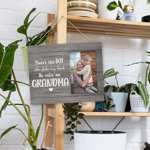 Grandma Picture Frames, Grandson Gifts from Grandma 8x10 Photo Frame,Mothers Day Gifts for Grandma from Grandson,This Boy Who Stole My Heart He Calls Me Grandma Picture Frame for Tabletop Wall in Kuwait
