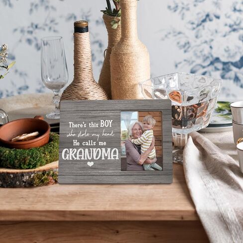 Grandma Picture Frames, Grandson Gifts from Grandma 8x10 Photo Frame,Mothers Day Gifts for Grandma from Grandson,This Boy Who Stole My Heart He Calls Me Grandma Picture Frame for Tabletop Wall in Kuwait