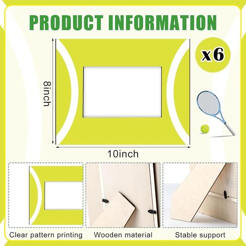 6 Pcs Tennis Photo Frame Sports Athletics Picture Wood Frame Fits 4 x 6 Inches Photograph for Tennis Players Lovers Gift Ideas Desktop Wall Ornaments in Saudi Arabia