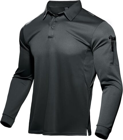 Haimont Men's Performance Dry Fit Polo Shirt Short and Long Sleeve Golf Collared T-Shirts for Tactical Outdoor Hiking in Saudi Arabia