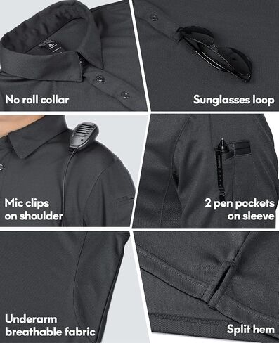 Haimont Men's Performance Dry Fit Polo Shirt Short and Long Sleeve Golf Collared T-Shirts for Tactical Outdoor Hiking in Saudi Arabia