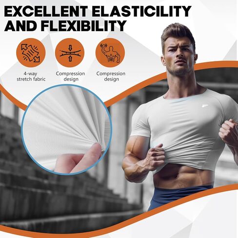 Mens 2-Pack Short-Sleeve Dri-Fit Cooling Shirts with UPF 50+ UV Sun Protection, Quick Dry for Fitness & Running in Saudi Arabia