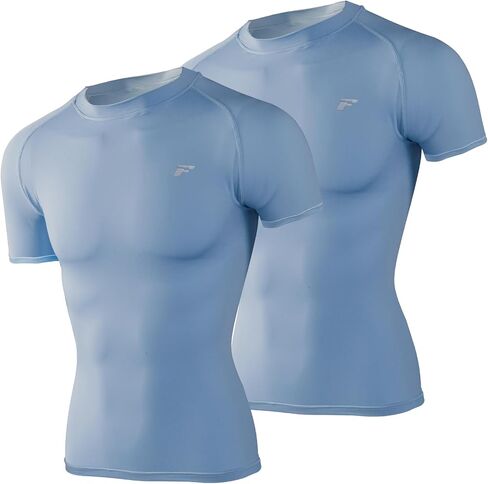 Mens 2-Pack Short-Sleeve Dri-Fit Cooling Shirts with UPF 50+ UV Sun Protection, Quick Dry for Fitness & Running in Saudi Arabia