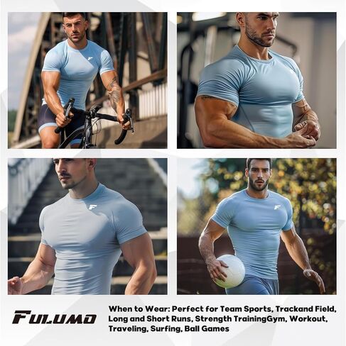 Mens 2-Pack Short-Sleeve Dri-Fit Cooling Shirts with UPF 50+ UV Sun Protection, Quick Dry for Fitness & Running in Saudi Arabia