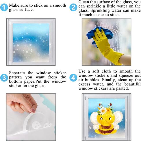 Whaline Easter Window Clings Happy Easter Bunny Rabbit Egg Window Stickers Double-Side Glass Decals for Home Office School Shop Display Party Decorations, 107Pcs, 9 Sheet in Saudi Arabia