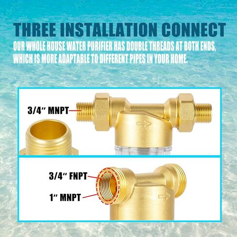 WHC40 Sediment Filter，40 & 100 & 200 Micron Spin Down Water Sediment Filter，Reusable Whole House Sediment Water Filter, Pre-Filtration System for Well Water 1" MNPT + 3/4" FNPT + 3/4"MNPT in Saudi Arabia