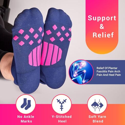 M PAIN MANAGEMENT TECHNOLOGIES Plantar Fasciitis Sock By Stretch, High Compression Running Sock with Arch/Metatarsal Support in Kuwait