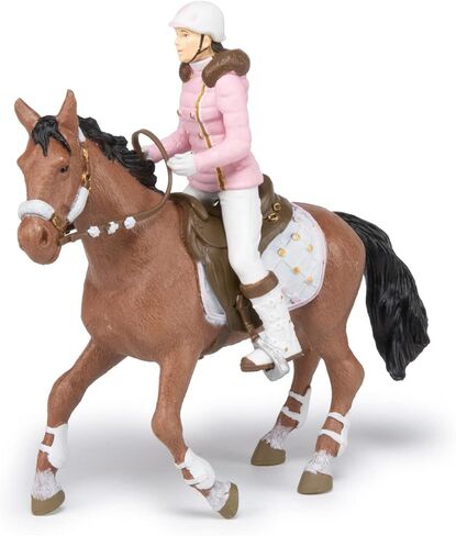 Papo - Hand-Painted - Figurine - Horses,Foals and Ponies - Winter rider-52011 - Collectible - for Children - Suitable for Boys and Girls - from 3 Years Old in Saudi Arabia