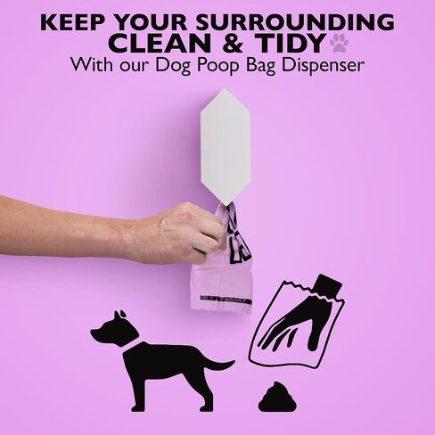 Dog Poop Bag Dispenser with 8 Poop Bag Rolls, Stainless-Steel Dog Bag Holder with Magnetic Door Closure, Indoor and Outdoor Poop Bag Dispenser, Holds 8-9 Rolls, 7.75" x 3.25", Black in Saudi Arabia