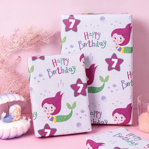 WRAPAHOLIC 1st Reversible Birthday Wrapping Paper - Mini Roll - 17 Inch X 16.5 Feet - Adorable Elephant and Happy Birthday Lettering Design for Birthday, Party, Baby Shower in Kuwait