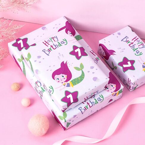 WRAPAHOLIC 1st Reversible Birthday Wrapping Paper - Mini Roll - 17 Inch X 16.5 Feet - Adorable Elephant and Happy Birthday Lettering Design for Birthday, Party, Baby Shower in Kuwait