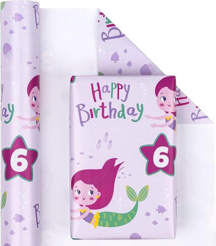 WRAPAHOLIC 1st Reversible Birthday Wrapping Paper - Mini Roll - 17 Inch X 16.5 Feet - Adorable Elephant and Happy Birthday Lettering Design for Birthday, Party, Baby Shower in Kuwait
