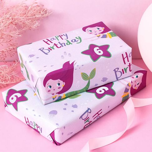 WRAPAHOLIC 1st Reversible Birthday Wrapping Paper - Mini Roll - 17 Inch X 16.5 Feet - Adorable Elephant and Happy Birthday Lettering Design for Birthday, Party, Baby Shower in Kuwait