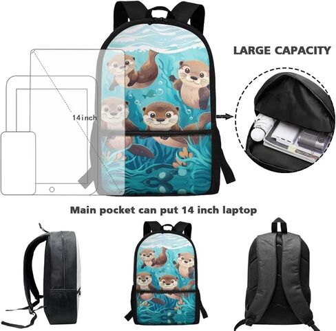 Killer Whale Backpack for School with Lunchbox and Pencil Case Moon Night Kids Bookbag and Lunch Box Set Elementary Schoolbag Lunchbox 3 in 1 Back To School Bag Lunch Bag in Saudi Arabia