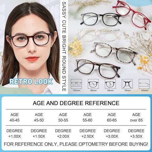MARE AZZURO Blue Light Blocking Reading Glasses Women Cute Round Readers 1.0 1.25 1.5 1.75 2.0 2.25 2.5 2.75 3.0 3.5 4.0 in Kuwait