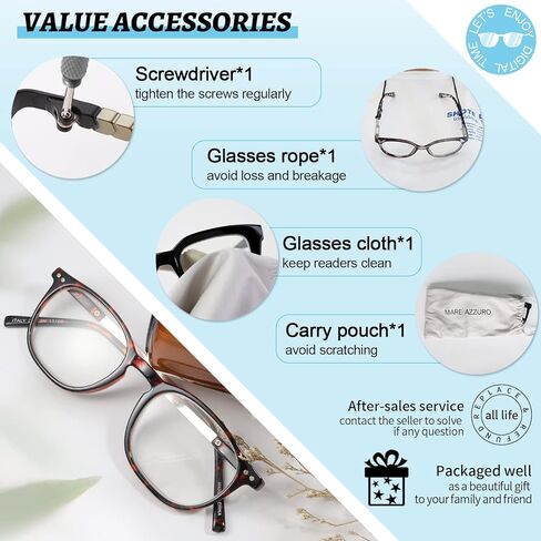 MARE AZZURO Blue Light Blocking Reading Glasses Women Cute Round Readers 1.0 1.25 1.5 1.75 2.0 2.25 2.5 2.75 3.0 3.5 4.0 in Kuwait