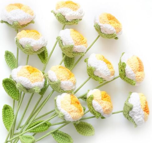 Artificial Daisy Flowers Crochet Flowers Completed Handmade Daisy for Home Decoration and Valentine's Day Birthday Wedding Home decoration Gift,12Pcs (Daisy White) in Saudi Arabia