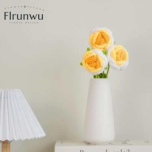 Artificial Daisy Flowers Crochet Flowers Completed Handmade Daisy for Home Decoration and Valentine's Day Birthday Wedding Home decoration Gift,12Pcs (Daisy White) in Saudi Arabia