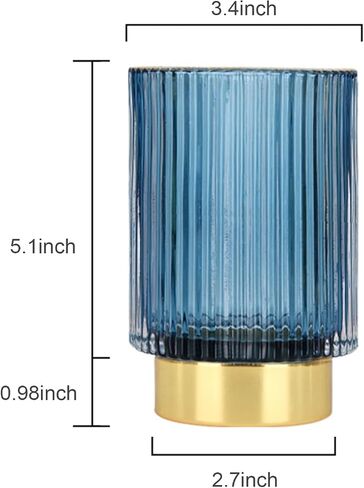 Glass Vase, Gold-Tone Metal Base, Flower Vase Decorative for Home Office Wedding Holiday Party Celebrate. Glass Plant Vase in Saudi Arabia