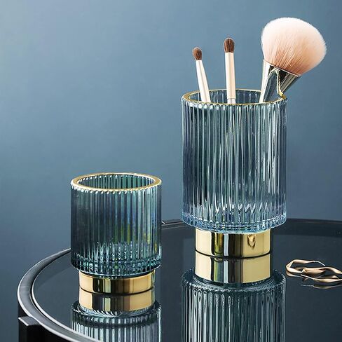 Glass Vase, Gold-Tone Metal Base, Flower Vase Decorative for Home Office Wedding Holiday Party Celebrate. Glass Plant Vase in Saudi Arabia