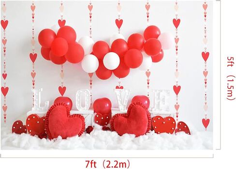 Kate 7x5ft Valentine's Day Photography Backdrop Love Red Heart Balloon Valentine Backdrop Valentine Party Decoration Background in Saudi Arabia