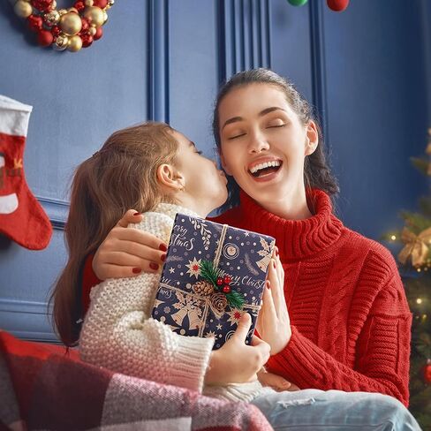 KESTAR Christmas Wrapping Paper, Flat 8 Sheets Christmas Wrapping Paper Set for Kids Women Men, Recycled Gift Wrapping Paper Sheets for Xmas New Year Holiday Party, 20×28inch Each in Kuwait