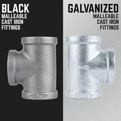 PIPE DECOR 3/4 in. Authentic Galvanized Malleable Iron Tee, 8 Pack, for DIY Pipe Furniture Building and Regular Plumbing Applications in Saudi Arabia