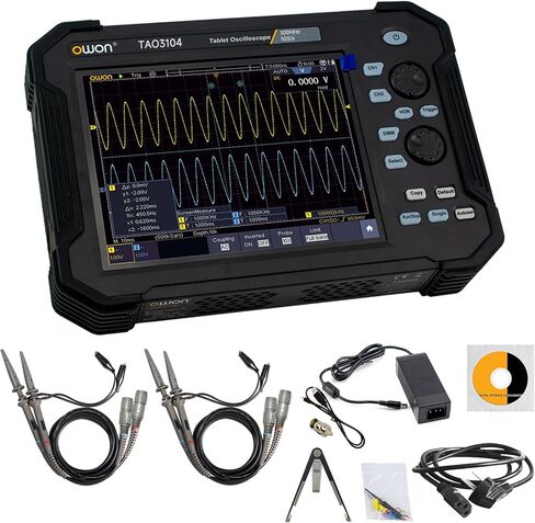 OWON TAO3104 4CH Handheld Digital Oscilloscope with 100MHz Bandwidth and 1GS/s Sample Rate,40M record length,SCPI, and LabVIEW Supported, 8 inch high resolution LCD in Saudi Arabia