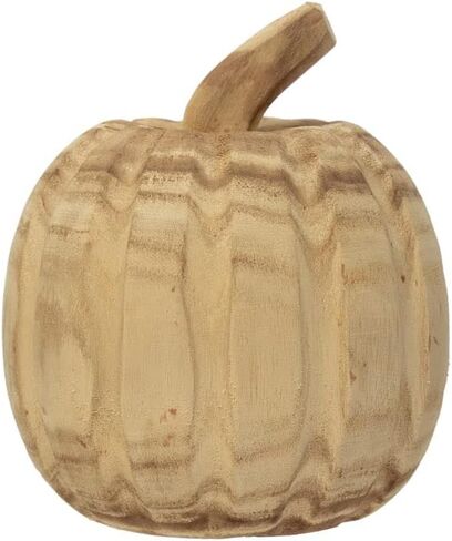 Creative Co-Op Hand-Carved Paulownia Wood Pumpkin, Large in Saudi Arabia