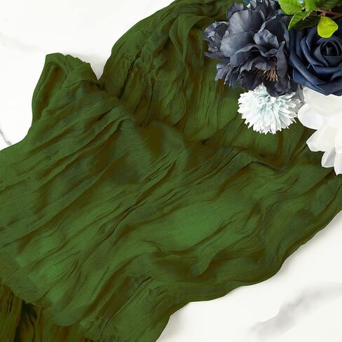 YAWALL 10ft Cheesecloth Table Runner, Green Gauze Table Runners,Decorations for Romantic Wedding Bridal Baby Shower Birthday Garden Party,Dinning Table Centerpieces Decor in Saudi Arabia