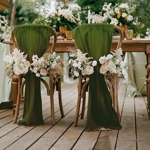 YAWALL 10ft Cheesecloth Table Runner, Green Gauze Table Runners,Decorations for Romantic Wedding Bridal Baby Shower Birthday Garden Party,Dinning Table Centerpieces Decor in Saudi Arabia