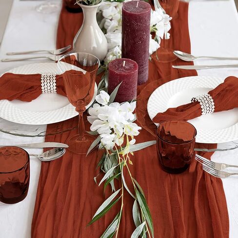 YAWALL 10ft Cheesecloth Table Runner, Green Gauze Table Runners,Decorations for Romantic Wedding Bridal Baby Shower Birthday Garden Party,Dinning Table Centerpieces Decor in Saudi Arabia