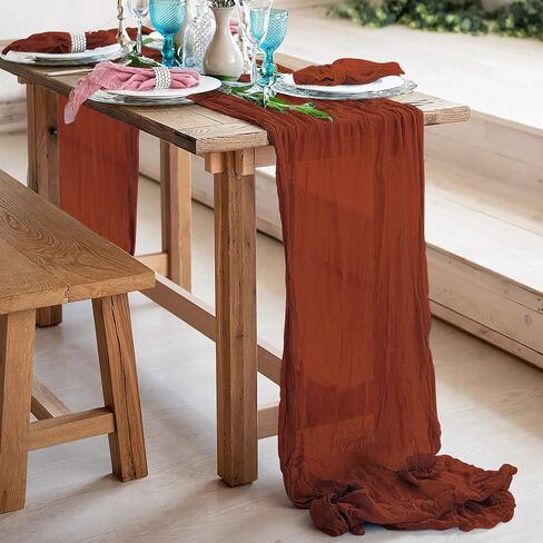 YAWALL 10ft Cheesecloth Table Runner, Green Gauze Table Runners,Decorations for Romantic Wedding Bridal Baby Shower Birthday Garden Party,Dinning Table Centerpieces Decor in Saudi Arabia