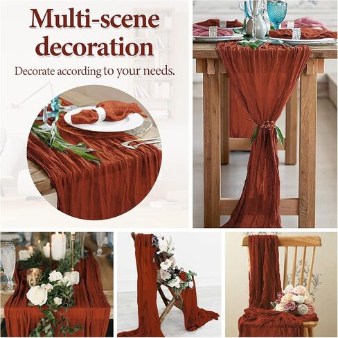 YAWALL 10ft Cheesecloth Table Runner, Green Gauze Table Runners,Decorations for Romantic Wedding Bridal Baby Shower Birthday Garden Party,Dinning Table Centerpieces Decor in Saudi Arabia