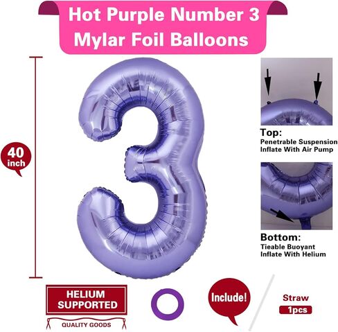 40 Inch Giant Purple Number 11 Balloon, Helium Mylar Foil Number Balloons for Birthday Party, 11th Birthday Decorations for kids and adults, 11 Year Anniversary Party Decorations Supplies in Saudi Arabia