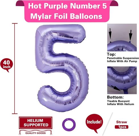 40 Inch Giant Purple Number 11 Balloon, Helium Mylar Foil Number Balloons for Birthday Party, 11th Birthday Decorations for kids and adults, 11 Year Anniversary Party Decorations Supplies in Saudi Arabia
