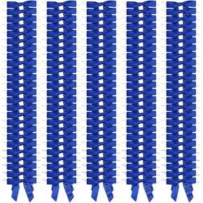 100-Pack Twist Tie Bows, Metallic Gold Pre-Tied Satin Ribbon for Gift Wrap Bags Boxes, Party Favors, Baked Goods, Crafts, Mini Bowties for Hair Decorations (2.5x3 in)
