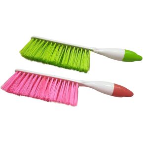 Soft Bristle Bed Sheets Sweeping Cleaning Brush with Long Hand, Counter Duster for Debris Hair Remover Desk Quilt Sofa Furniture, 2 Pack