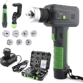 Electric Tubing Expander Swaging Tool Kit, with 2200mAh Powered, 7 Expander Heads for 3/8" to 1-1/8", Power HVAC Expander Tool with Tube Cutter, Deburring Tool for Copper Aluminum Pipes