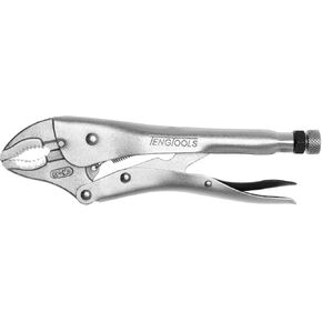 Teng Tools 10 Inch Plated, Round & Flat Power Grip Locking Pliers - 401-10