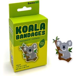 GAMAGO Koala Bandages for Kids & Kidults - Set of 18 Individually Wrapped Self Adhesive Bandages - Sterile, Latex-Free & Easily Removable - Funny Gift & First Aid Addition