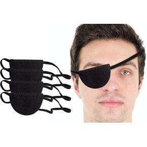 AMZ حزمة من 12 رقعة عين سوداء. حزام مرن قابل للتعديل للأطفال والكبار. عصابة رأس مرنة مع لمسة نهائية من الساتان الأسود. رائع لزي القرصان وحفلات الهالوين والألعاب. in Kuwait