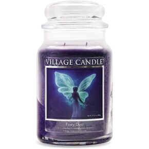 Village Candle Fairy Dust Large Glass Apothecary Jar Scented Candle, 21.25 oz, Purple