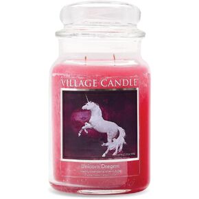 Village Candle Fairy Dust Large Glass Apothecary Jar Scented Candle, 21.25 oz, Purple