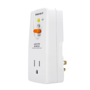 GFCI Adapter 15 Amp 3 Prongs Grounded, Waterproof, GFCI Plug Portable with One Outlet and Male Plug-in Ground Fault Circuit Interrupter to Protect Electric Safety