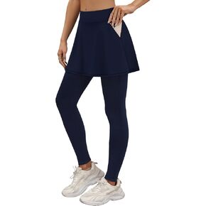 LouKeith Skirted Leggings for Women Athletic Skirt with Leggings Tennis Skirt Yoga Running Golf Skirts with 4 Pockets