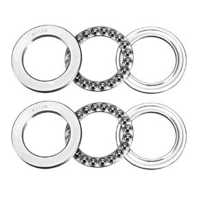 2 Pcs 51108 Thrust Ball Bearings 40mm x 60mm x 13mm Bearing Steel Single Single Row Roller